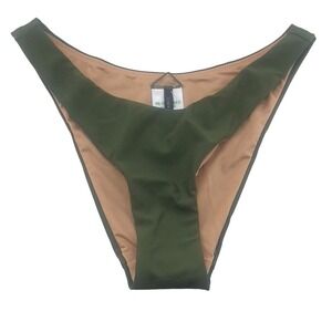J Crew Curved Waist Bikini‎ Bottom Green Cheeky Size M BC125 New Summer Beach